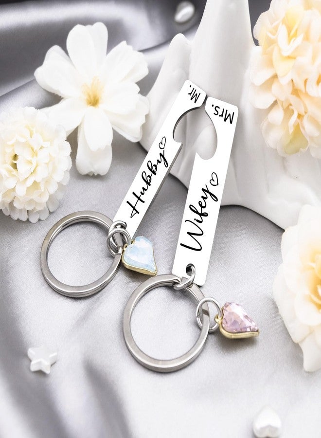 MOEXUKO Mr and Mrs Gifts Engagement Gifts for Women Wedding Gift for Newlyweds Hubby and Wifey Keychain for Bride Groom Bridal Shower Gift for Bride Newly Couple Anniversary Wedding Shower Keyring - Image 5